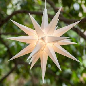 14 in. Illuminated LED White Holiday Moravian Star