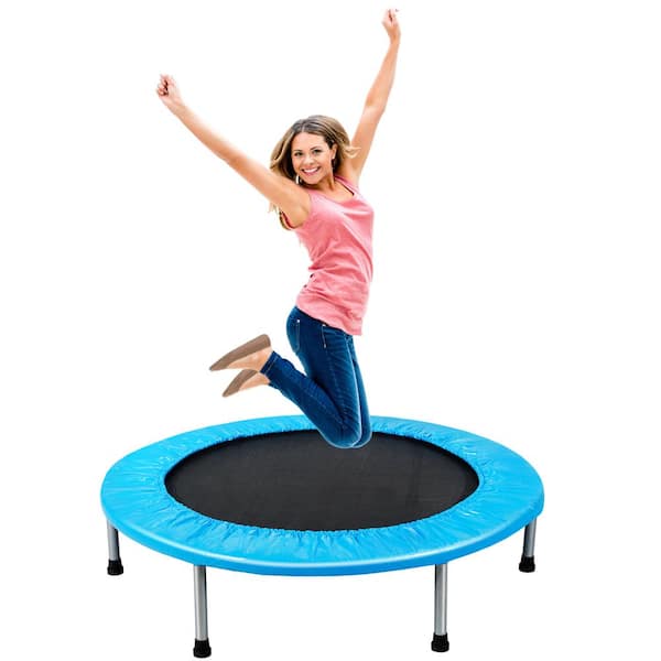 Costway 38 in. Mini Folding Trampoline Portable Recreational Fitness  Rebounder Blue TW10001BL - The Home Depot