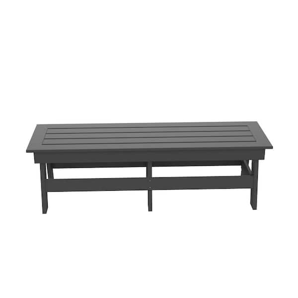 TIRAMISUBEST Gray Plastic Outdoor Dining Set Component Bench Only