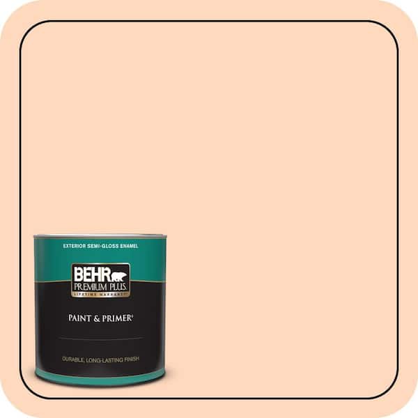 BEHR PREMIUM PLUS 1 qt. #270C-2 Shrimp Cocktail Semi-Gloss Enamel Exterior Paint & Primer