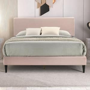 Bayson Towel Pink Wood Frame Queen Platform Bed Headboard