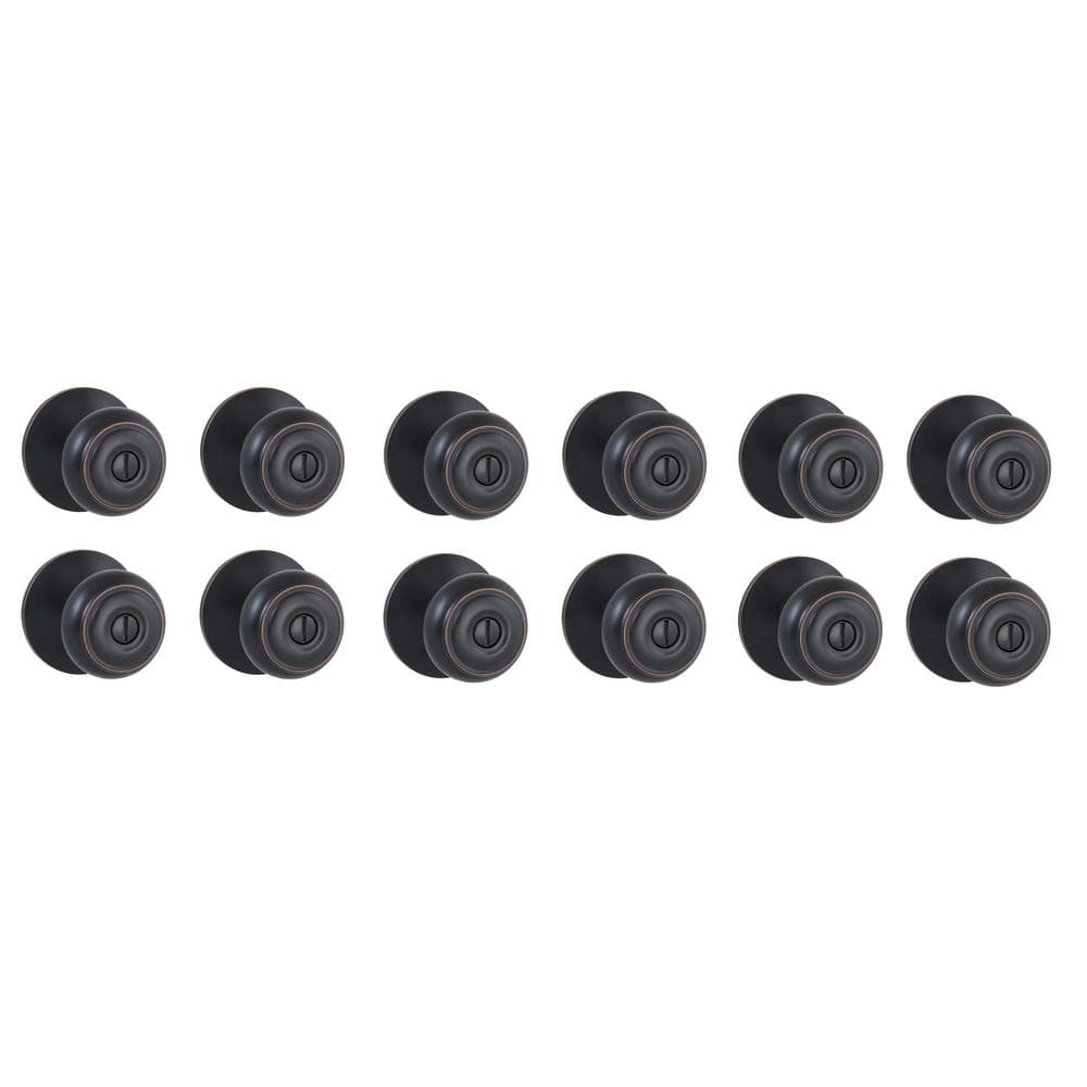Hartford Aged Bronze Bed/Bath Door Knob (12-Pack)