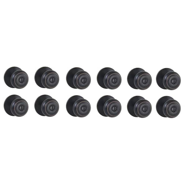 Hartford Aged Bronze Bed/Bath Door Knob (12-Pack)