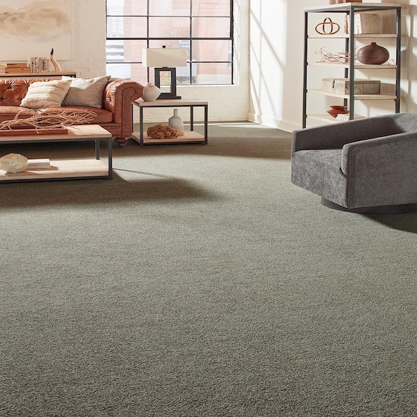 Tailored Trends I Midnight Gray 15 ft. 34 oz. Polyester Textured Carpet - Installation Required