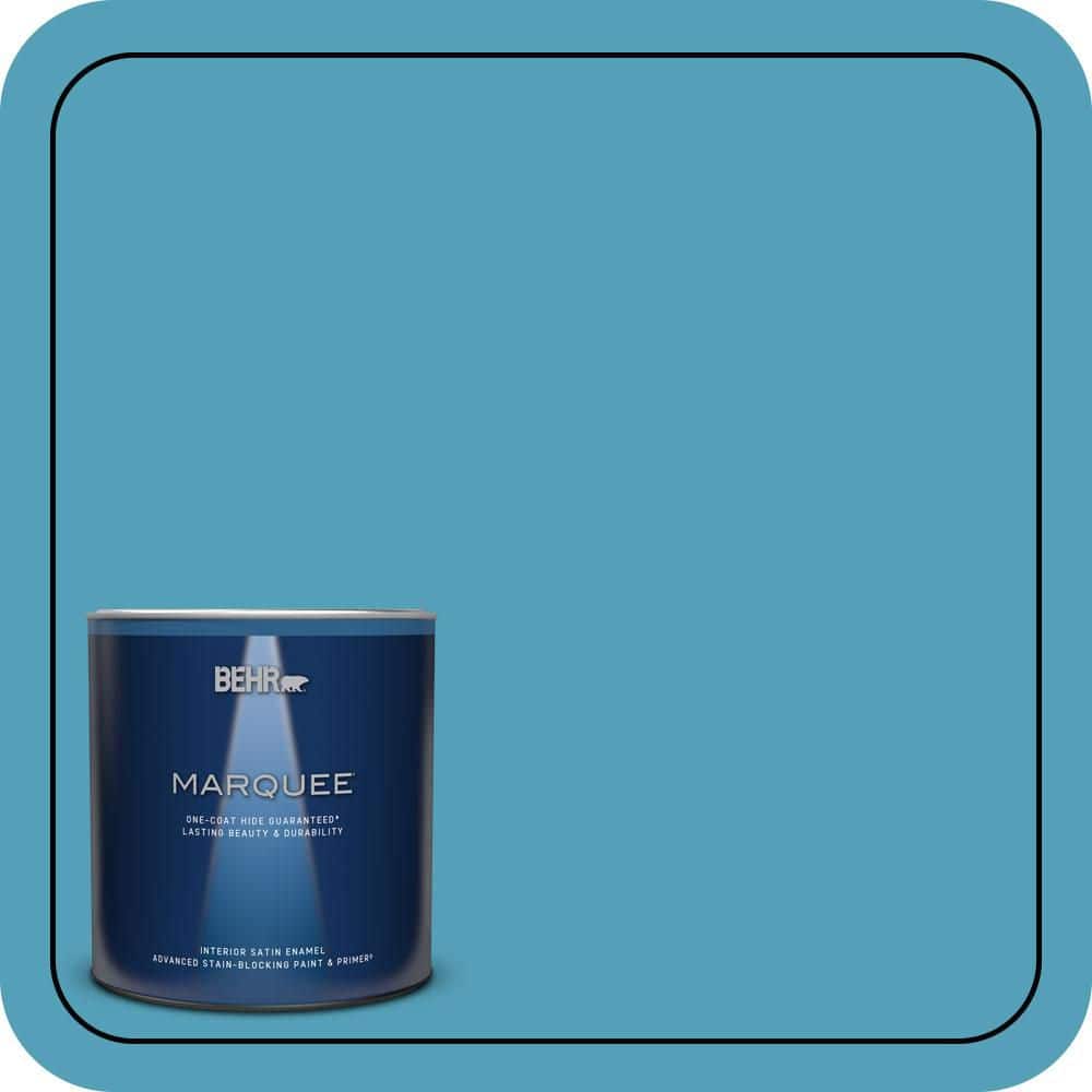 1 qt. #M480-5A North Pole Blue One-Coat Hide Satin Enamel Interior Paint & Primer price history on PriceWatchPro