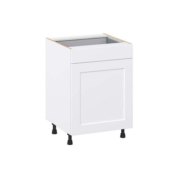 Wallace 18 in. W x 34.5 in. H x 24 in. D Painted White Shaker Assembled 2 Waste Bin Pullout and 1-Drawer Kitchen Cabinet