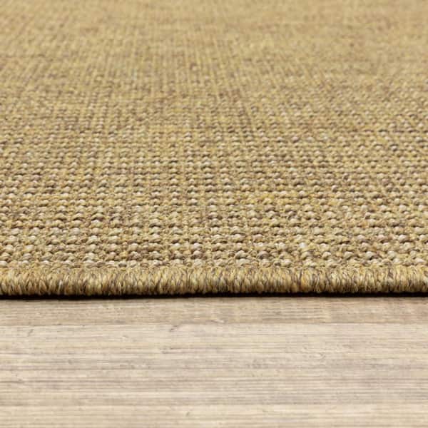 Tan 8 ft. x 11 ft. Loomed Polypropylene Rectangle Indoor/Outdoor Area Rug
