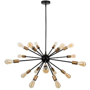 Light Society Meridia 12-Light Black Sputnik Style Chandelier LS-C172-BLK