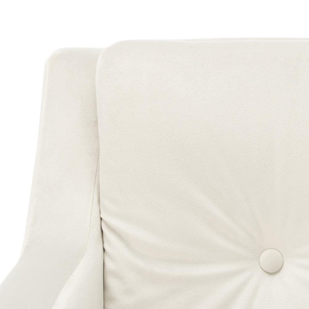 Elegant Silver Velvet Wood Accent Chair with Gold-Capped Legs
