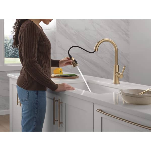 Finnridge Champagne Bronze Gold 16.5 in. H Pull Down Sprayer Kitchen Faucet with 360 Degree Spout Swivel