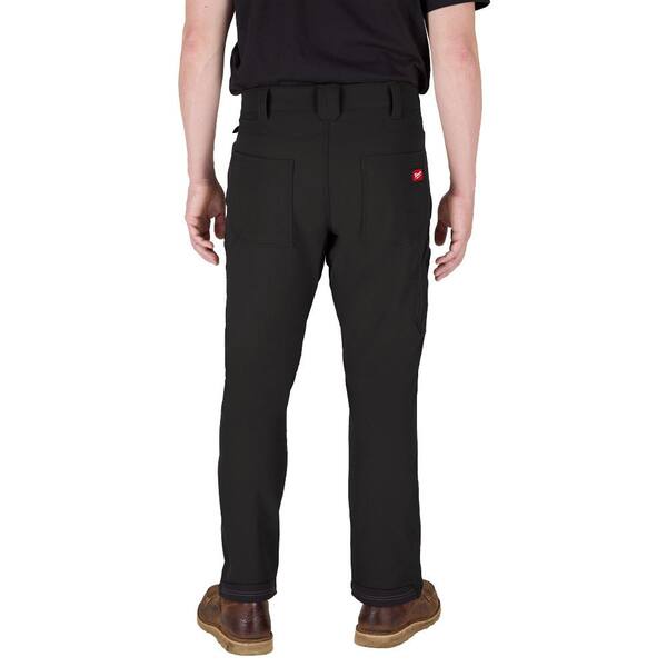 Milwaukee Men's 34 in. x 32 in. Black FREEFLEX Tech Work Pants