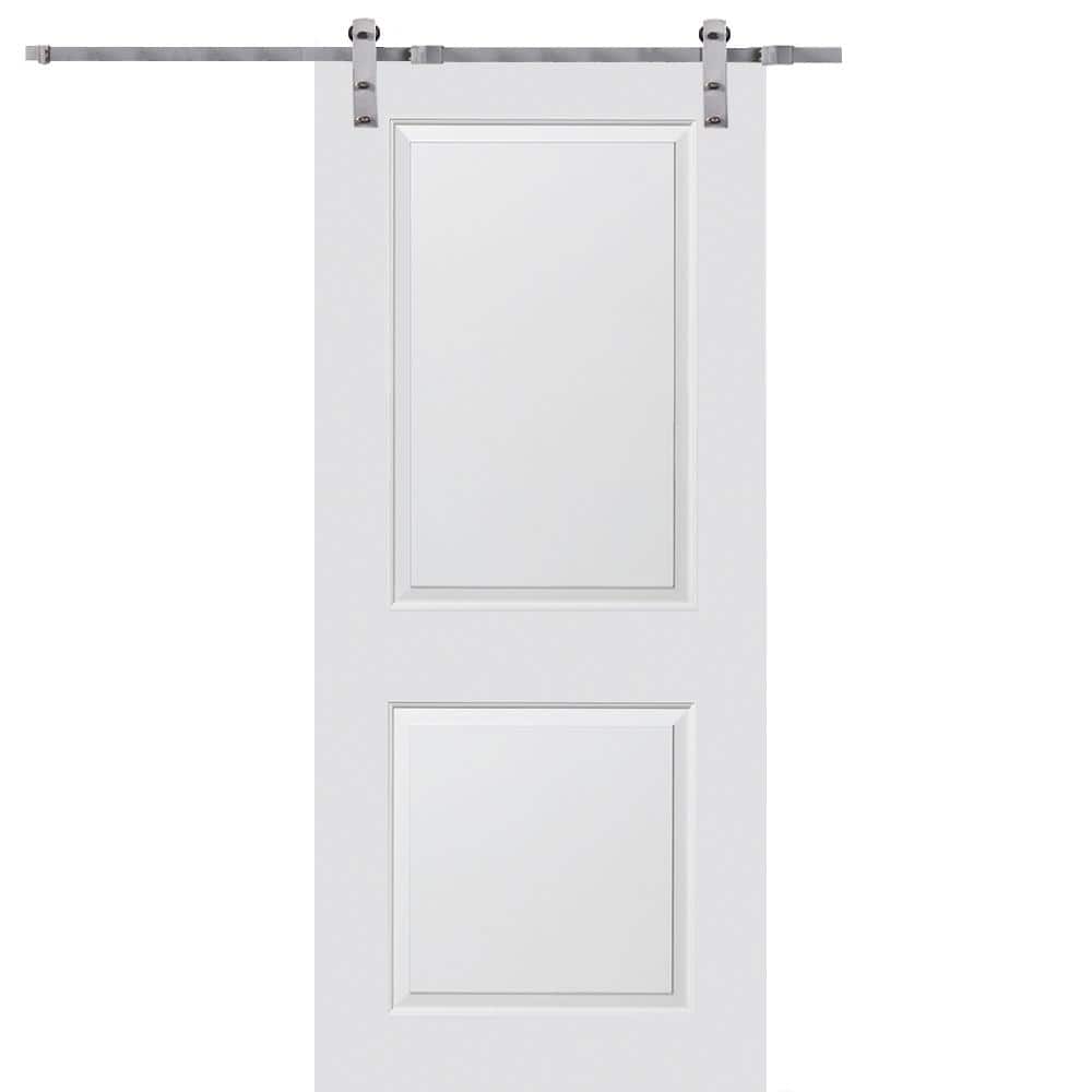 30 in. x 84 in. Smooth Carrara Primed Molded MDF Sliding Barn Door with Stainless Steel Hardware Kit price history on PriceWatchPro