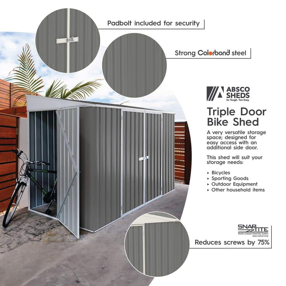 Durango 6x10 Woodland Gray Galvanized Steel Bike Shed Kit
