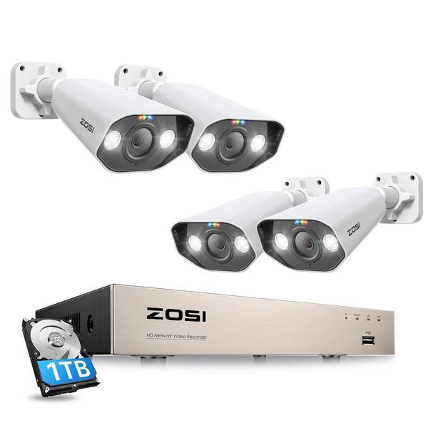 ZOSI 8-Channel 5MP PoE 1TB Hard Drive NVR Security Camera System with ...