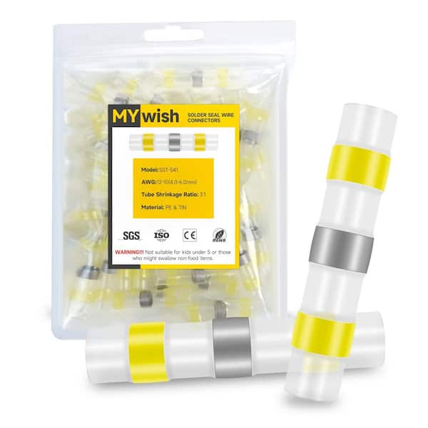 12-10 AWG Butt Splice Heat Shrinks (50-Pack)