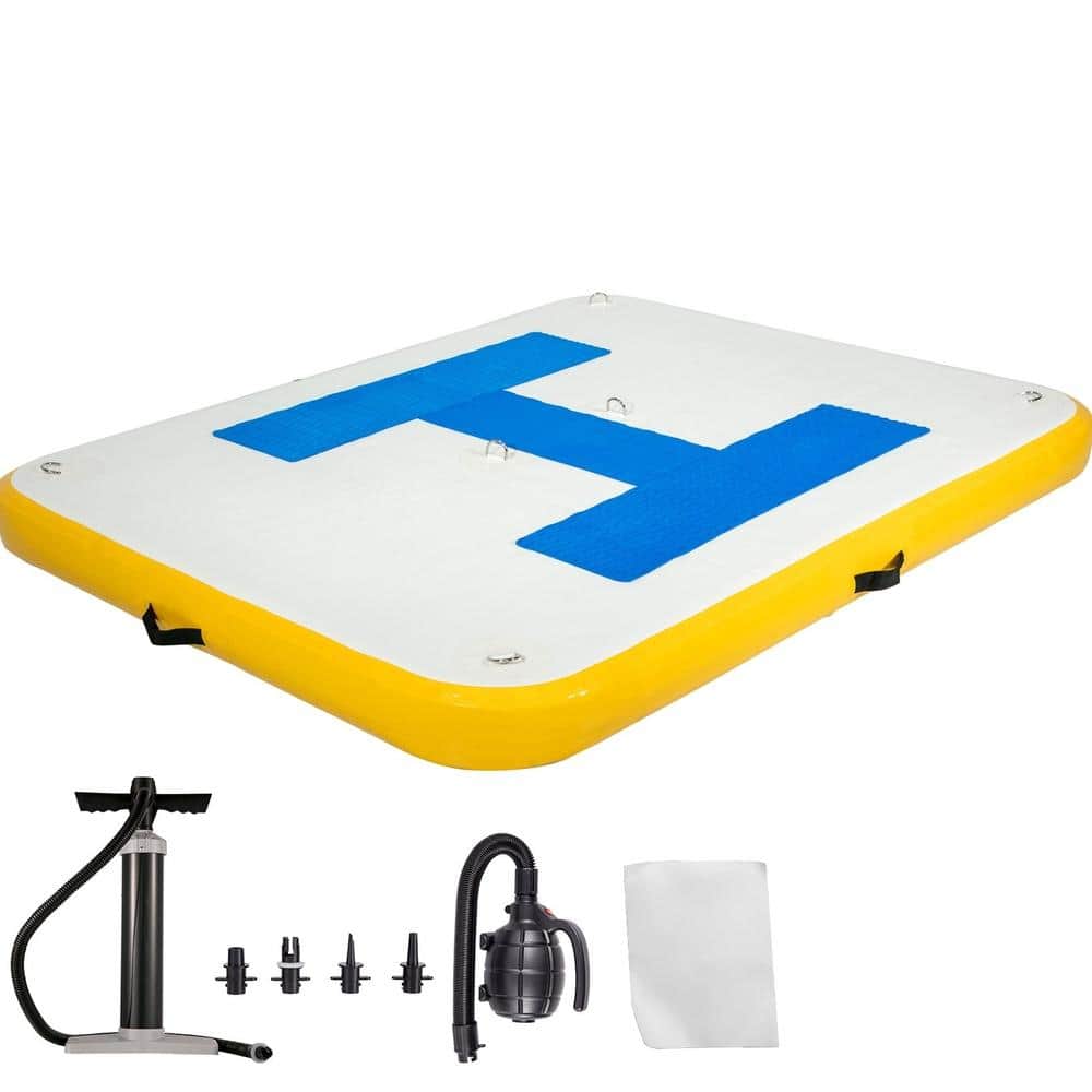 Inflatable Floating Dock 8 x 5 ft with Electric Air Pump Layered Drop-Stitch PVC 397 lb Capacity 2-4 Person price history on PriceWatchPro