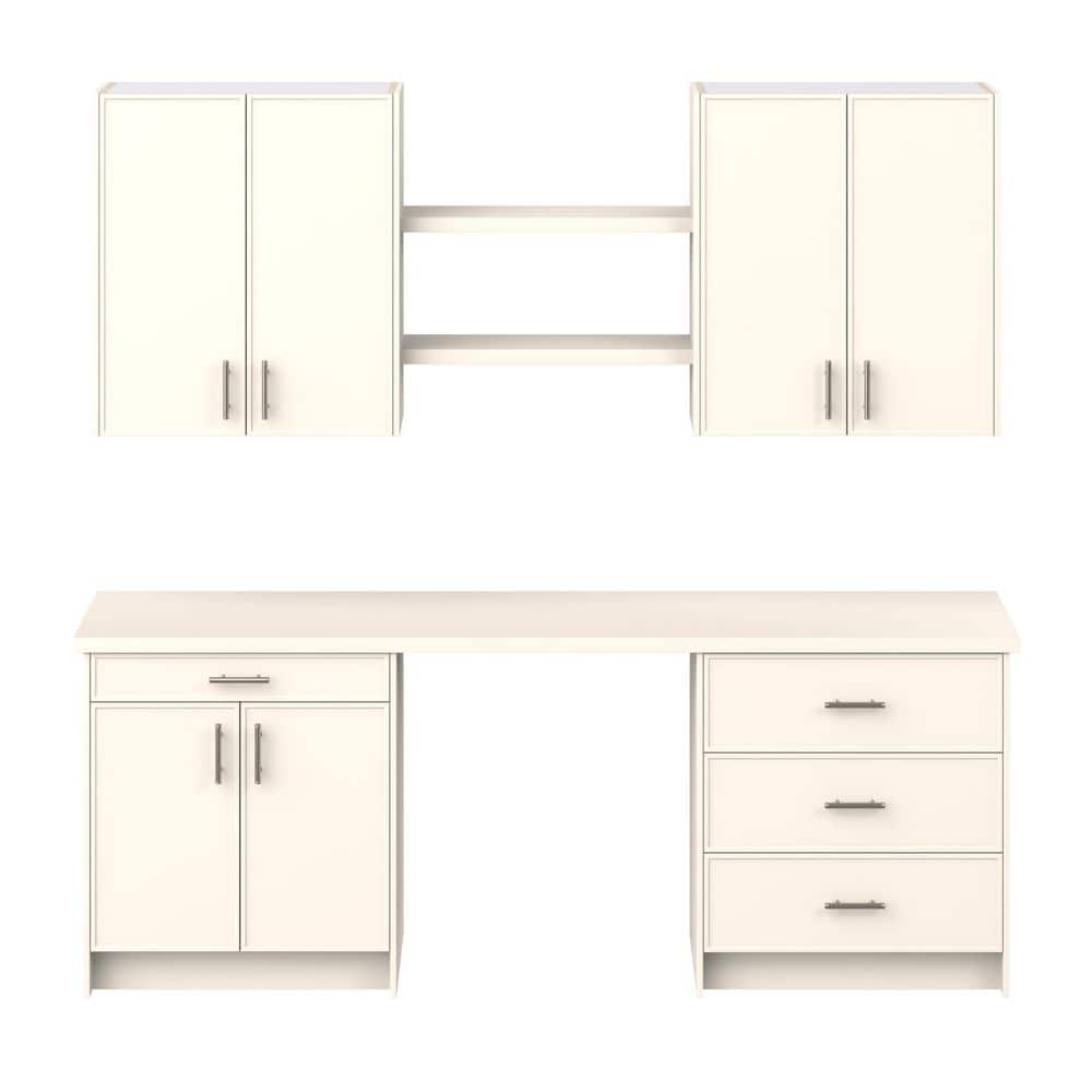 Fairview 90 in. W x 89.5 in. H x 24 in. D Washed Linen Office Base Cabinet Bundle price history on PriceWatchPro