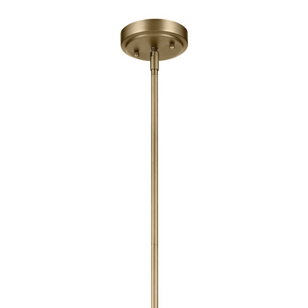 Natural Brass Mini Pendant with Clear Seeded Glass Shade