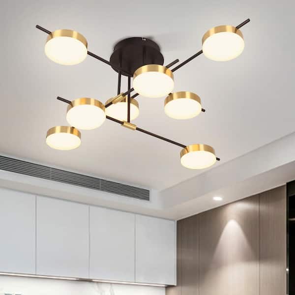 JC TOPA Modern and Contemporary 8-Light LED Semi-Flush Ceiling Lamp