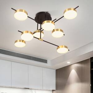 Modern and Contemporary 8-Light LED Semi-Flush Ceiling Lamp