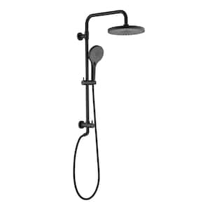 Mark 3-Spray Wall Mount Round Shower Faucet with Slide Bar Shower Handheld in Matte Black