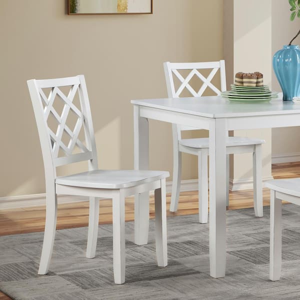 New Classic Furniture Trellis White Solid Wood Dining Chair (Set of 2)