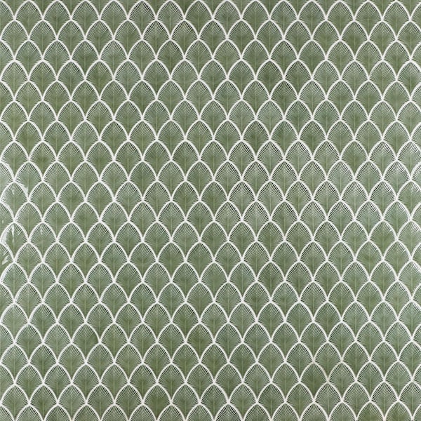 Delphi Fern Green 9 in. x 12 in. Polished Glass Fishscale Mosaic Wall Tile (0.8 sq. ft. / Each)