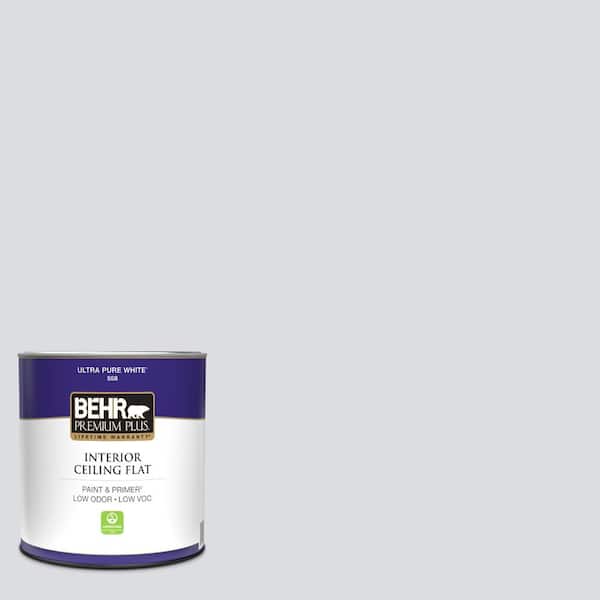 BEHR PREMIUM PLUS 1 qt. #N540-1 Script White Ceiling Flat Interior Paint
