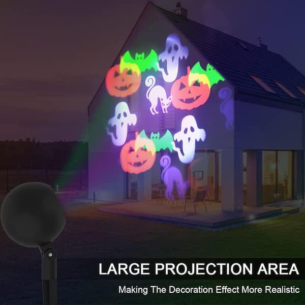 Black Details about   Qtx 152.781 Seasonal Themed Outdoor Halloween LED Garden Projector Light 