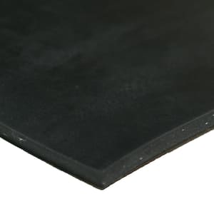 Cloth Inserted SBR 1/8 in. - 36 in. x 120 in. 70A Rubber Sheet - Black