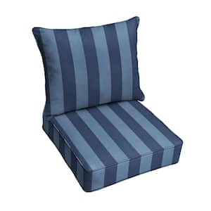 27 in. x 23 in. Deep Seating Indoor/Outdoor Corded Lounge Chair Pillow & Cushion Set in Preview Capri