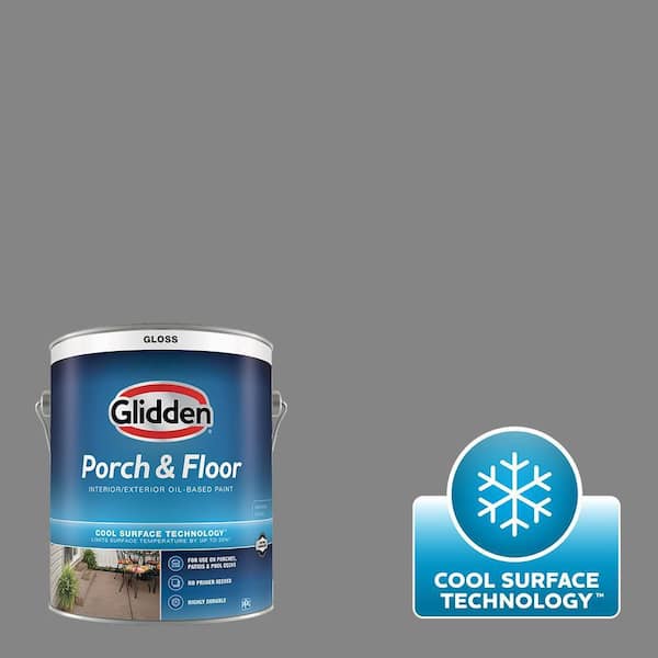 Glidden Porch and Floor 1 gal. PPG1001-5 Dover Gray Gloss Interior/Exterior Porch and Floor Paint with Cool Surface Technology