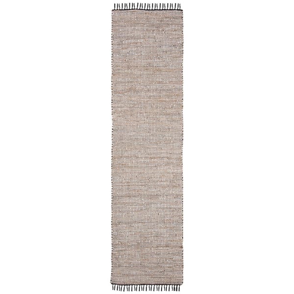 Vintage Leather Silver 2 ft. x 6 ft. Solid Runner Rug