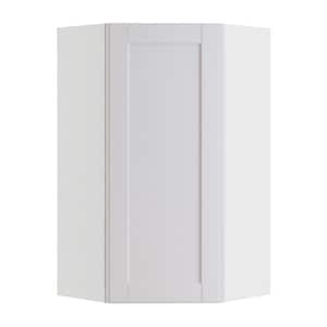 Washington Vesper White Plywood Shaker Assembled Diagonal Corner Kitchen Cabinet Soft Close 24 in W x 12 in D x 42 in H