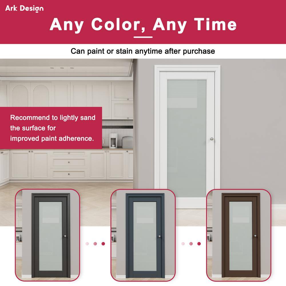 28 in. x 80 in. White 5-Lite Frosted Glass MDF Prehung Door