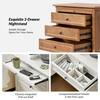 JAYDEN CREATION Julia Acorn 27 in. H Traditional 3-Drawer Solid Wood Legs Nightstand with Charging Station NSYL0889-ACR