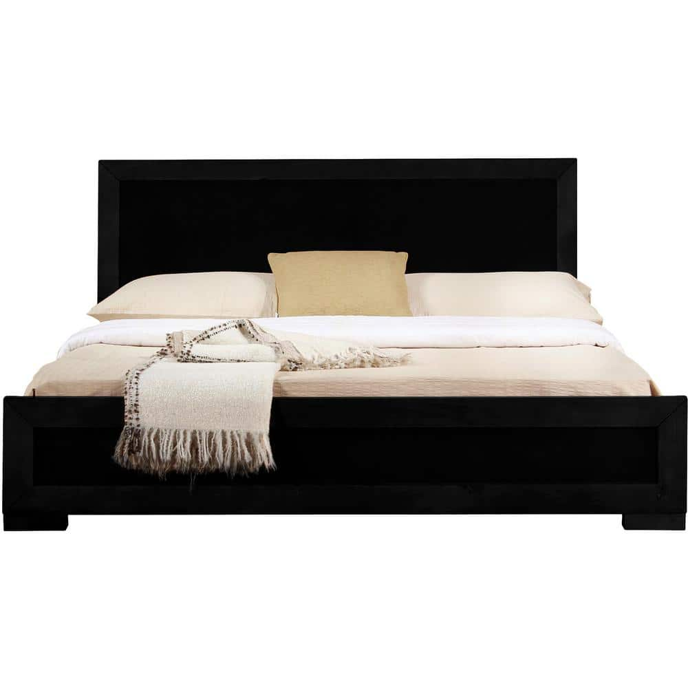 Trent Black Queen Wooden Platform Bed -  Camden Isle, 87011