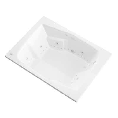 Amethyst 6 ft. Acrylic Rectangular Drop-in Whirlpool Air Bathtub in White