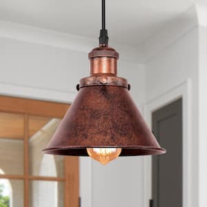 BARN 1-Light Copper Hanging Barn Pendant Light with Cone Metal Shade and 78" Adjustable Cord (1-Pack)