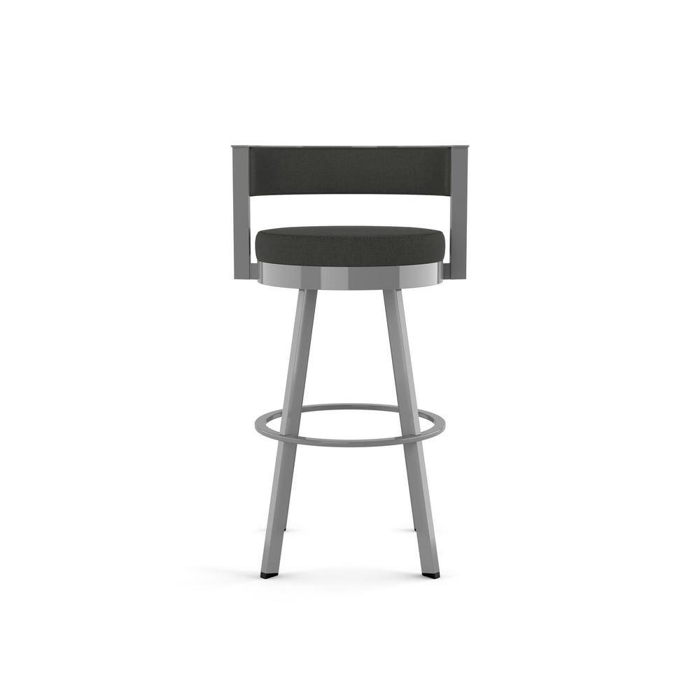 Charcoal Gray Metal Swivel Counter Height Barstool