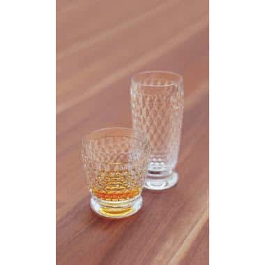 Clear Faceted Crystal Glass Tumbler Set, 7 oz, Dishwasher Safe