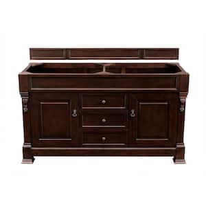 Brookfield 59.50 in. W x 22.8 in. D x 33.5 in. H Bathroom Double Vanity Cabinet Only in Burnished Mahogany