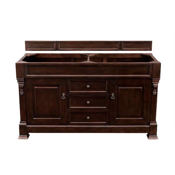 James Martin Vanities Brookfield 59.50 in. W x 22.8 in. D x 33.5 in. H Bathroom Double Vanity Cabinet Only in Burnished Mahogany