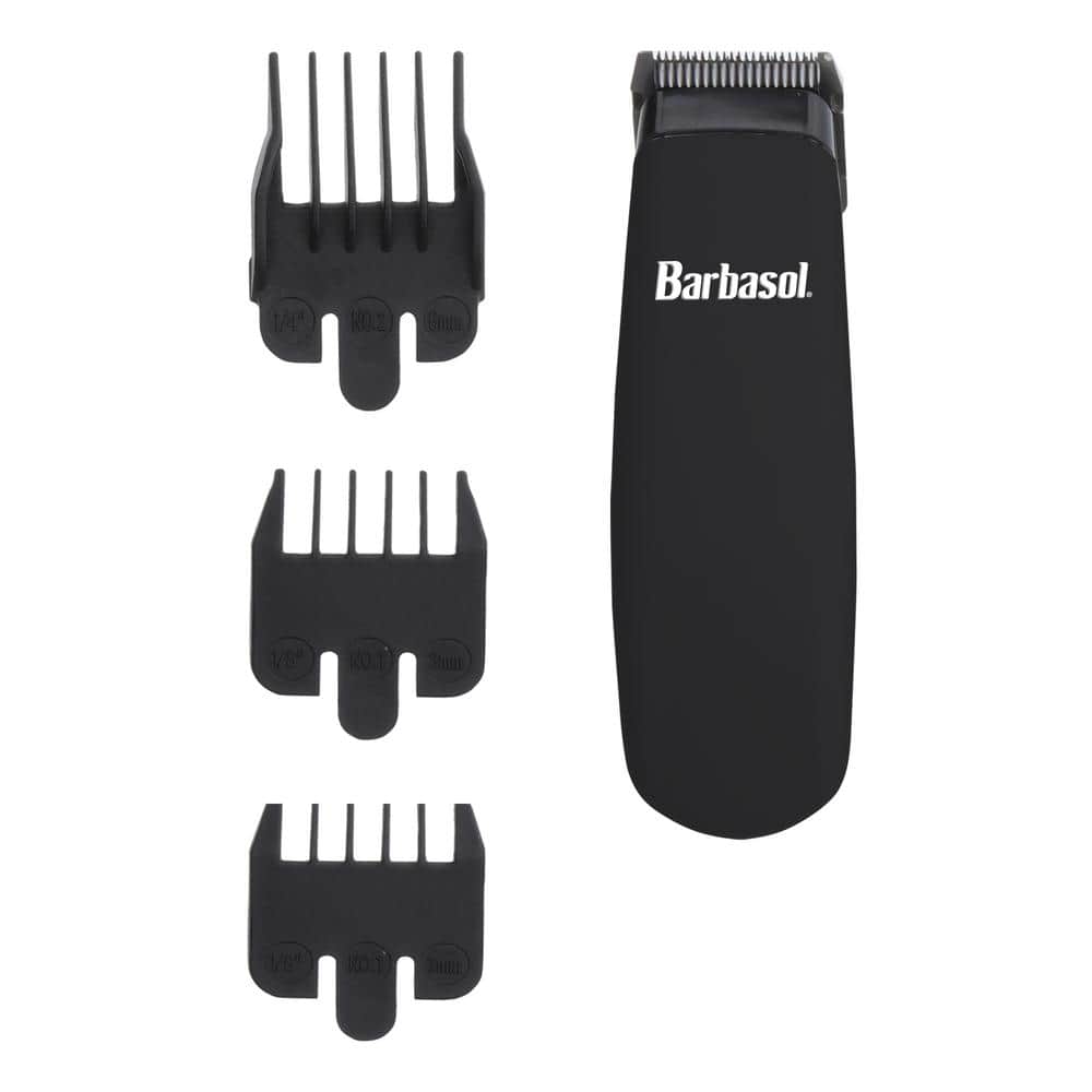 Barbasol Battery-Powered Touch Up Trimmer, Stainless Steel Blades For  Precision Cuts, 3 Unique Guide Combs: 3mm, 6mm and 10mm CBT1-3500-BLK - The  Home Depot