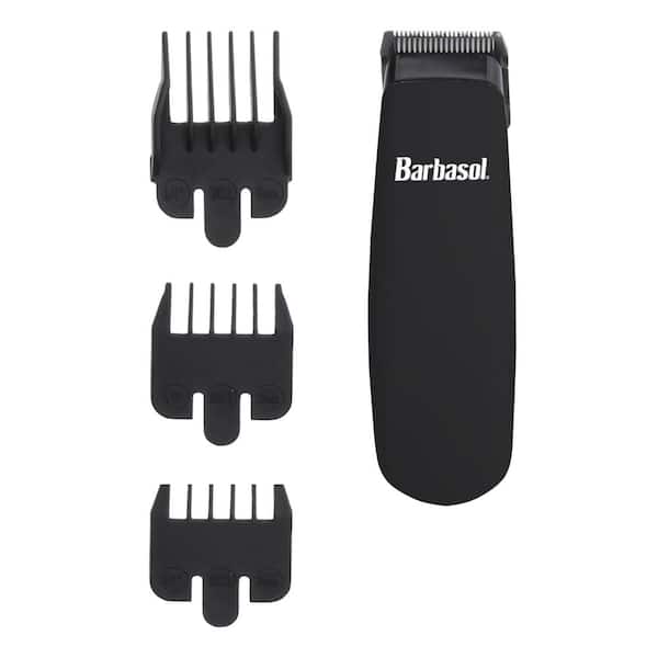 Barbasol Battery-Powered Touch Up Trimmer, Stainless Steel Blades For Precision Cuts, 3 Unique Guide Combs: 3mm, 6mm and 10mm