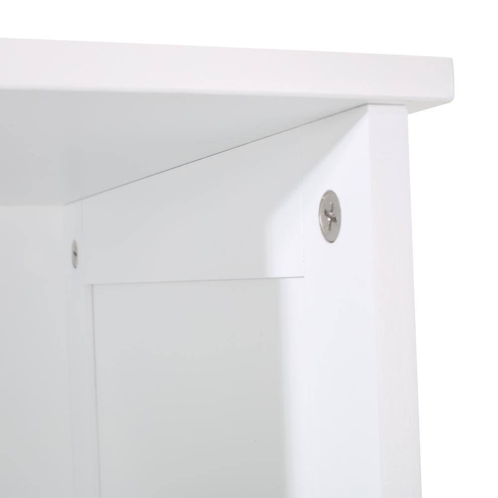 Matte White Modern Free Standing Linen Storage Cabinet