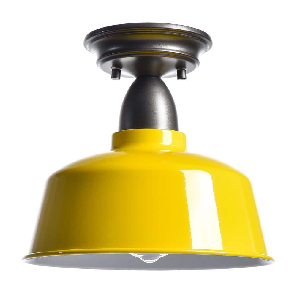 10.24 in. 1-Light Yellow Flush Mount with No Glass Shade and No Bulbs Included 1-Pack price history on PriceWatchPro