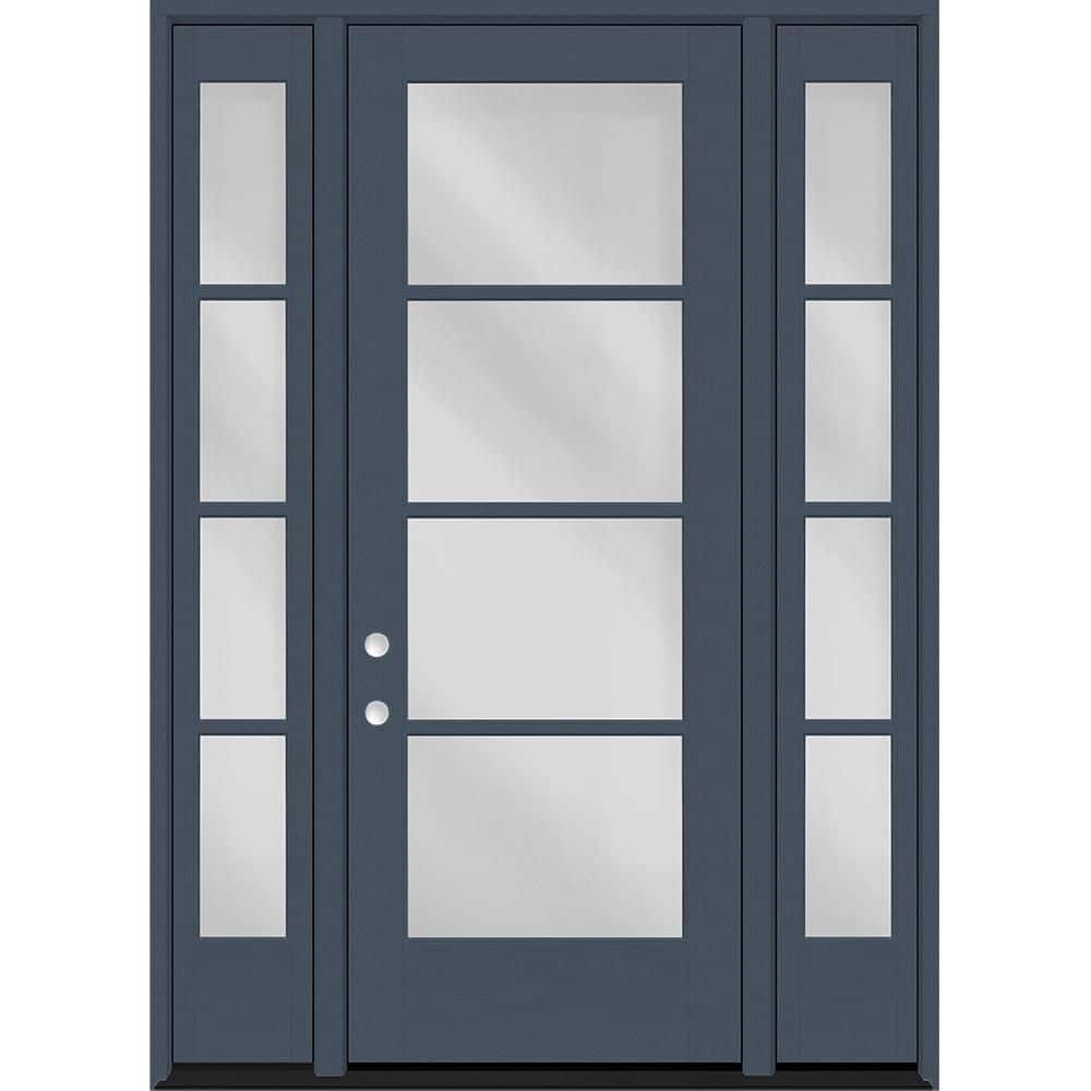 Legacy 64 in. x 96 in. Icon 4L Modern Clear Glass RHIS DkDen Fiberglass Prehung Front Door w/ 2-12 in.SL 6-9/16 in. Jamb price history on PriceWatchPro