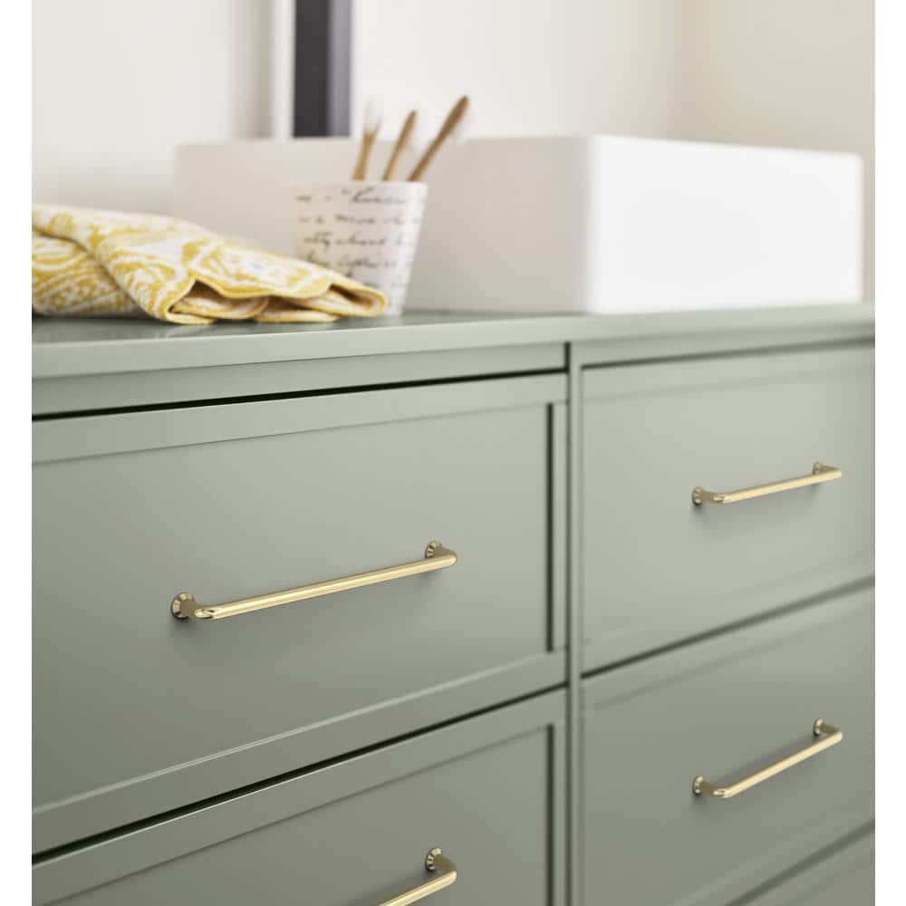 Golden Champagne 7-9/16" Modern Bar Cabinet Pull