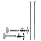 1/2 in. IPS x 3/8 in. O.D. x 20 in. Bullnose Faucet Kit with Cross Handles, Polished Chrome